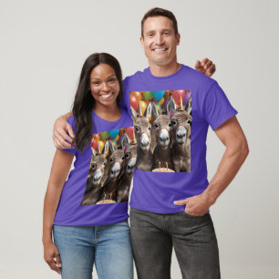Donkey Triplets Celebrating Their Birthday, T-Shirt