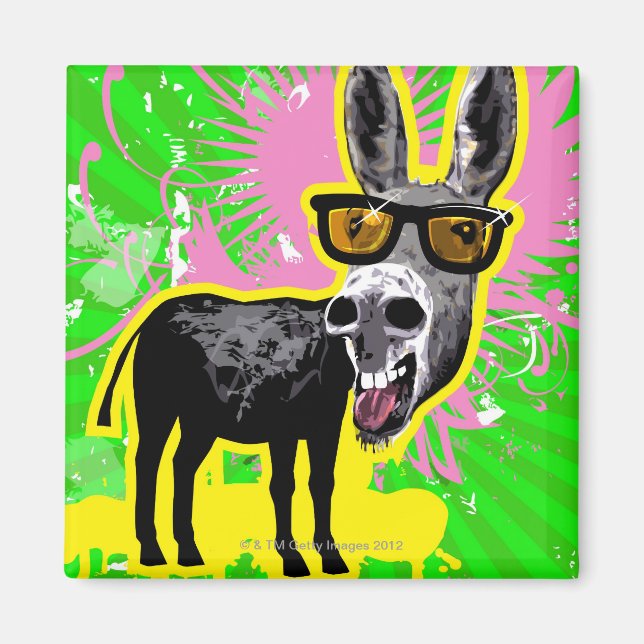 Donkey Wearing Sunglasses Magnet (Front)