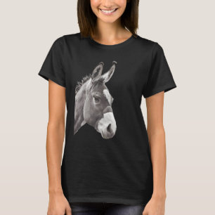 Donkey White and Black Portrait 1 T-Shirt
