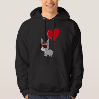 Donkey With Heart Balloon Valentines Day Love Boys Hoodie