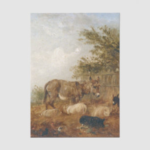 Donkeys and Pigs by Edmund Bristow Tissue Paper