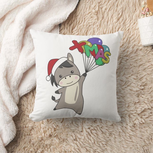 Donkeys Christmas Donkeys Winter Animals Cushion (Blanket)
