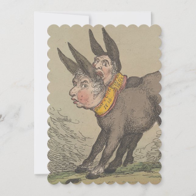 Donkeys - Flat Invitation size 12.7 cm x 17.8 cm (Front)