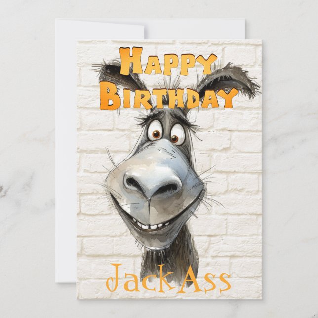 Donkey's Funny Birthday Holiday Card (Front)