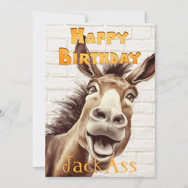 Donkey's Funny Birthday Holiday Card (Front)