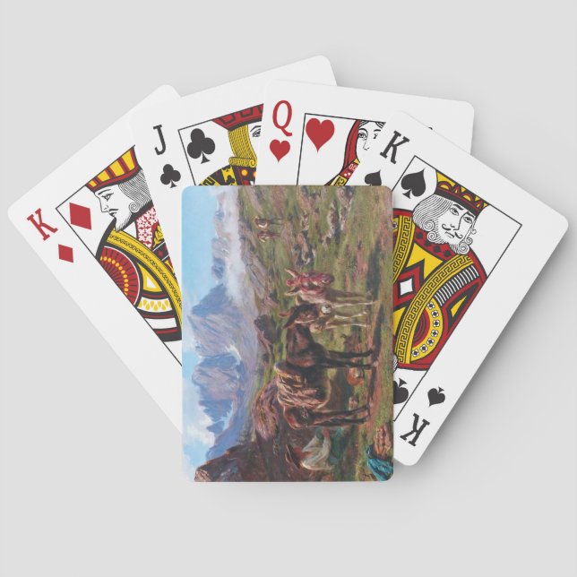 Donkeys in the Pyrenees Mountains (Rosa Bonheur) Playing Cards (Back)