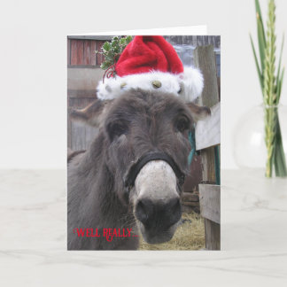 "Donkeys Make Great Santas!" Card