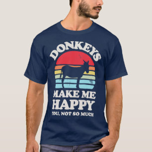 Donkeys Make Me Happy Sunset Retro for Men Women B T-Shirt