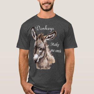 Donkeys Make Me Smile Cute Miniature Donkey Mini T-Shirt