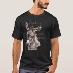 Donkeys Make Me Smile Cute Miniature Donkeytail Lo T-Shirt