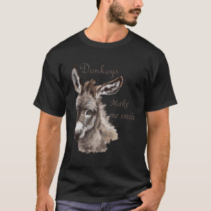 Donkeys Make Me Smile Cute Miniature Donkeytail Lo T-Shirt