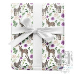 Donkeys & Purple Roses Wedding Gift Wrapping Paper<br><div class="desc">Celebrate a special day with this Donkeys & Purple Roses Wedding Gift Wrapping Paper. Perfect for brides,  crafters,  and creatives,  this charming wrap adds a whimsical,  floral and rustic touch to wedding gifts,  bridal showers,  and celebration projects. Available in multiple roll sizes and colours. Find more at www.hotpocketgraphics.com</div>