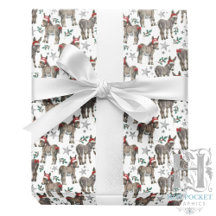 Donkeys Santa Hats Christmas Gift Wrapping Paper