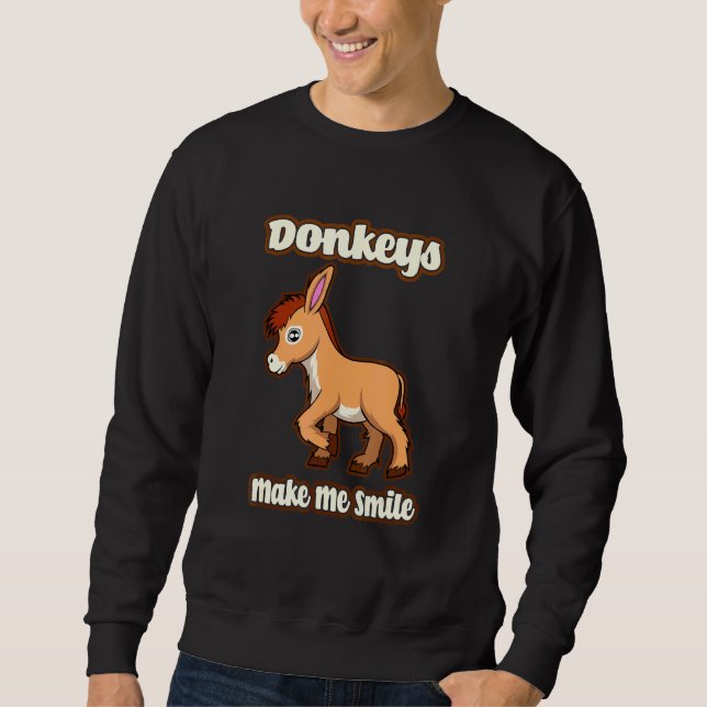 Donkeys Smile Cute Mule Sweatshirt (Front)