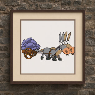 Donkies Pulling A Cart Poster