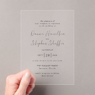 Donna Modern Wedding Acrylic Invitations