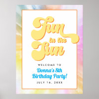 DONNA Retro Font Tie Dye Pool Party Birthday