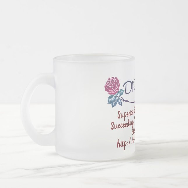 Donna Rose  Frosted Glass Coffee Mug  (Left)