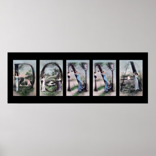 DONNA Vintage Alphabet Letter Name Art Poster