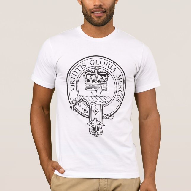 Donnachaidh Crest in Black and White Tshirt (Front)