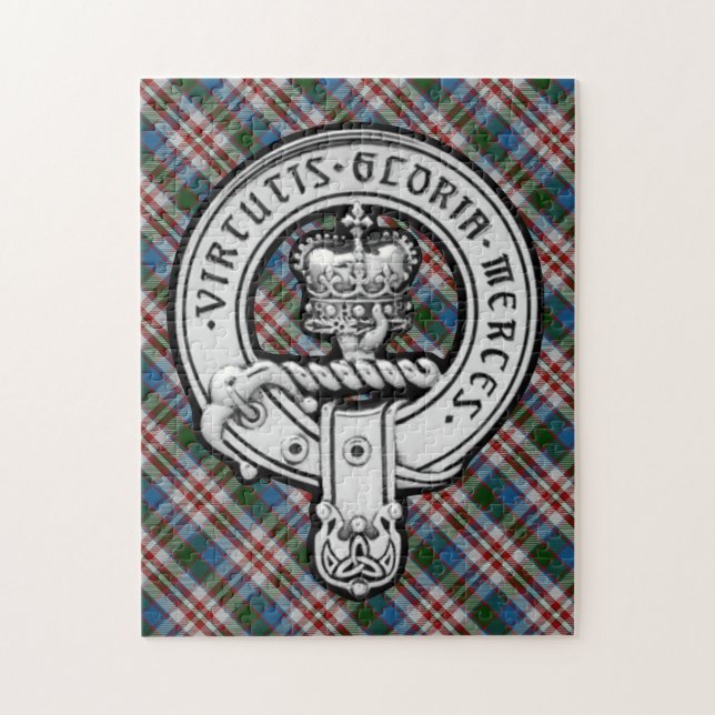 Donnachaidh (Robertson) Dress Hunting tartan Crest Jigsaw Puzzle (Vertical)