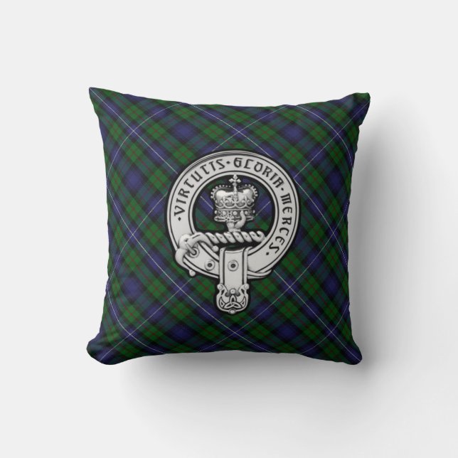 Donnachaidh (Robertson) Hunting tartan Crest Cushion (Front)
