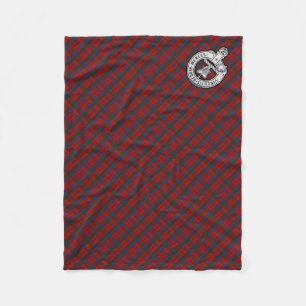Donnachaidh (Robertson) Red tartan Crest Fleece Blanket