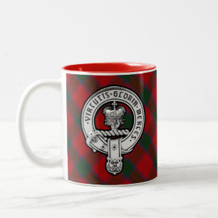 Donnachaidh (Robertson) Red tartan Crest Two-Tone Coffee Mug