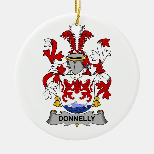 Donnelly Family Crest Ceramic Tree Decoration (Front)