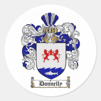 DONNELLY FAMILY CREST -  DONNELLY COAT OF ARMS CLASSIC ROUND STICKER