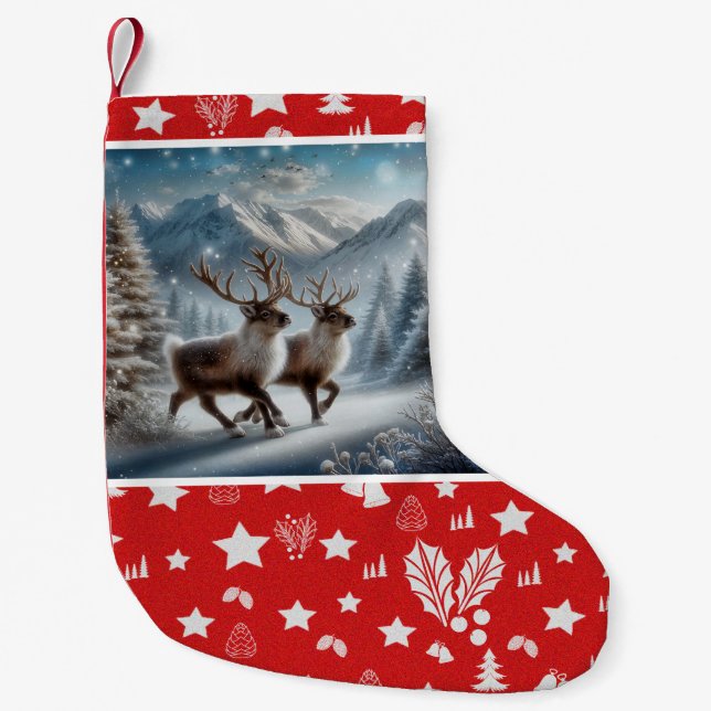 Donner and Blitzen Christmas Stocking (Front)