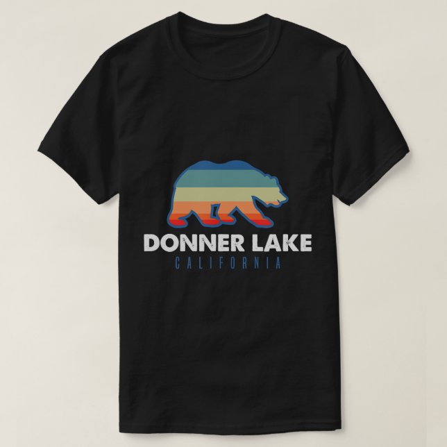 Donner Lake California Sunset Bear Outdoors Boatin T-Shirt (Design Front)