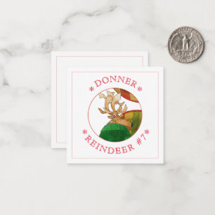 DONNER REINDEER 2.5" Square Flat Card