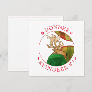 DONNER REINDEER 5.25" Square Flat Card