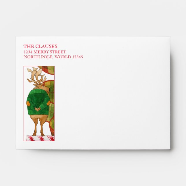 DONNER REINDEER A6 Envelopes (4x6 Cards) (Front)