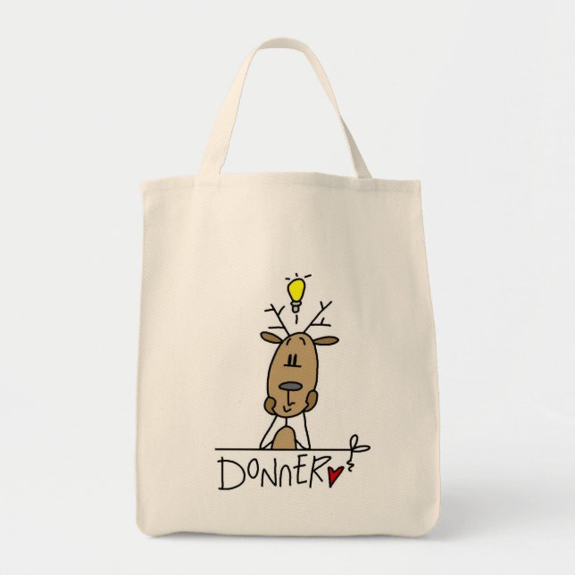 Donner Reindeer Christmas T-shirts and Gifts Tote Bag (Front)