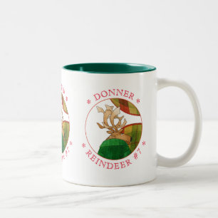 DONNER REINDEER Hunter Green Two-Tone Mug