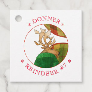 DONNER REINDEER Square Favour/Gift Tags