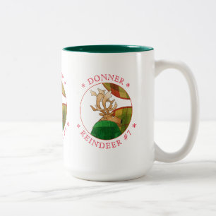 DONNER REINDEER Tall Hunter Green Two-Tone Mug