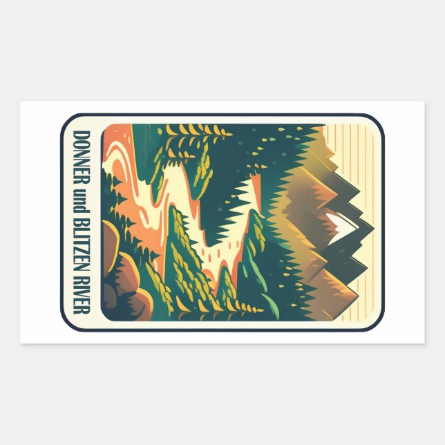 Donner und Blitzen River Colours Rectangular Sticker (Front)