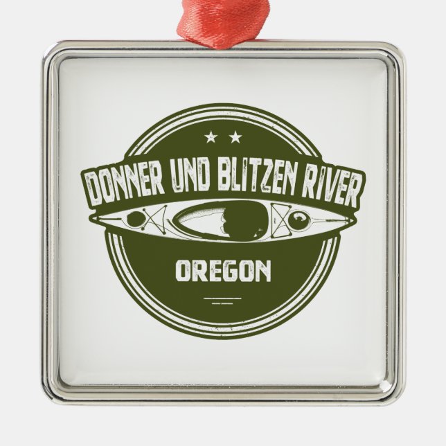 Donner und Blitzen River Oregon Kayaking Metal Tree Decoration (Front)