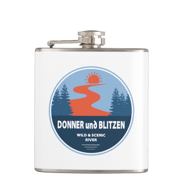 Donner und Blitzen Wild and Scenic River Oregon Hip Flask (Front)