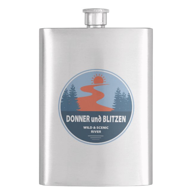 Donner und Blitzen Wild and Scenic River Oregon Hip Flask (Front)
