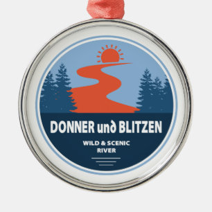Donner und Blitzen Wild and Scenic River Oregon Metal Tree Decoration