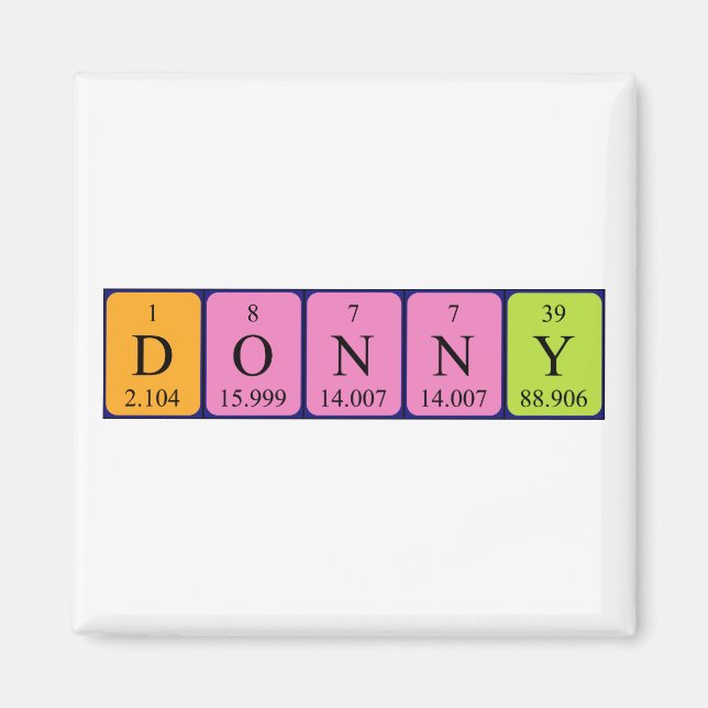 Donny periodic table name magnet (Front)