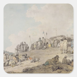 Donnybrook Fair, 1782 (pen, ink and w/c on paper) Square Sticker
