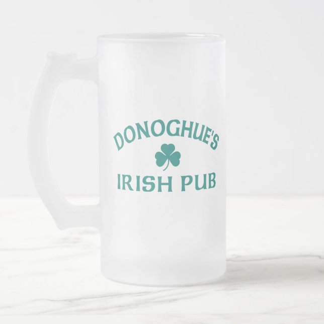 Donoghue's Irish Pub  Frosted Glass Beer Mug (Left)