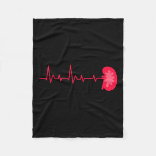 Donor - Ekg Heartbeat Kidney Disease Awareness  Fleece Blanket