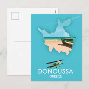 Donoussa Greece travel map Holiday Postcard