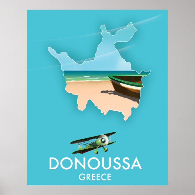 Donoussa Greece travel map Poster (Front)